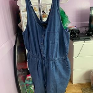 SLEEVES DENIM ROMPER BY FOREVER 21+ SZ 1X - BNWT